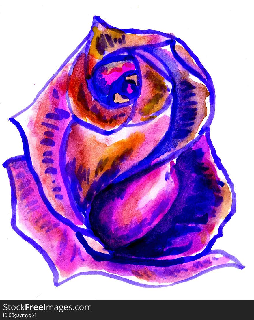 Colorful Painted Rose