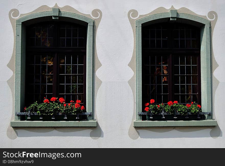 A small detail of a house in the center of Hochheim am Main; close to Frankfurt. A small detail of a house in the center of Hochheim am Main; close to Frankfurt