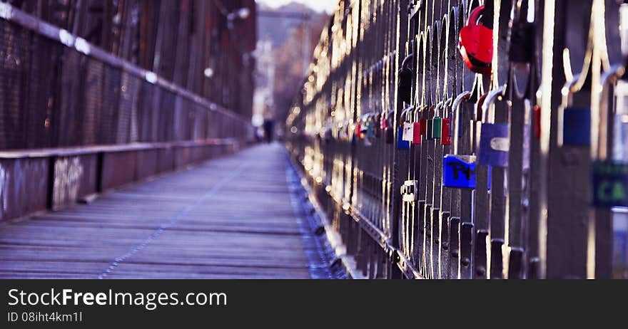 Padlocks on the road