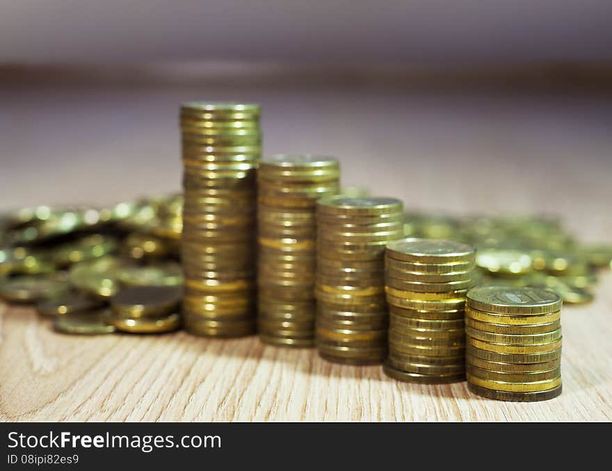 Stacks Of Russian Coins