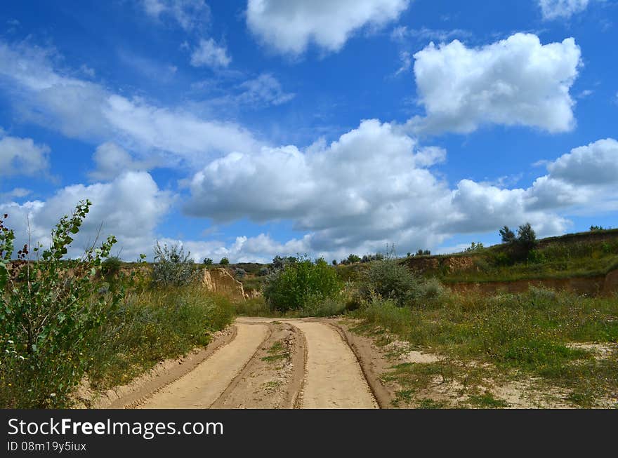 Summer landscape, road