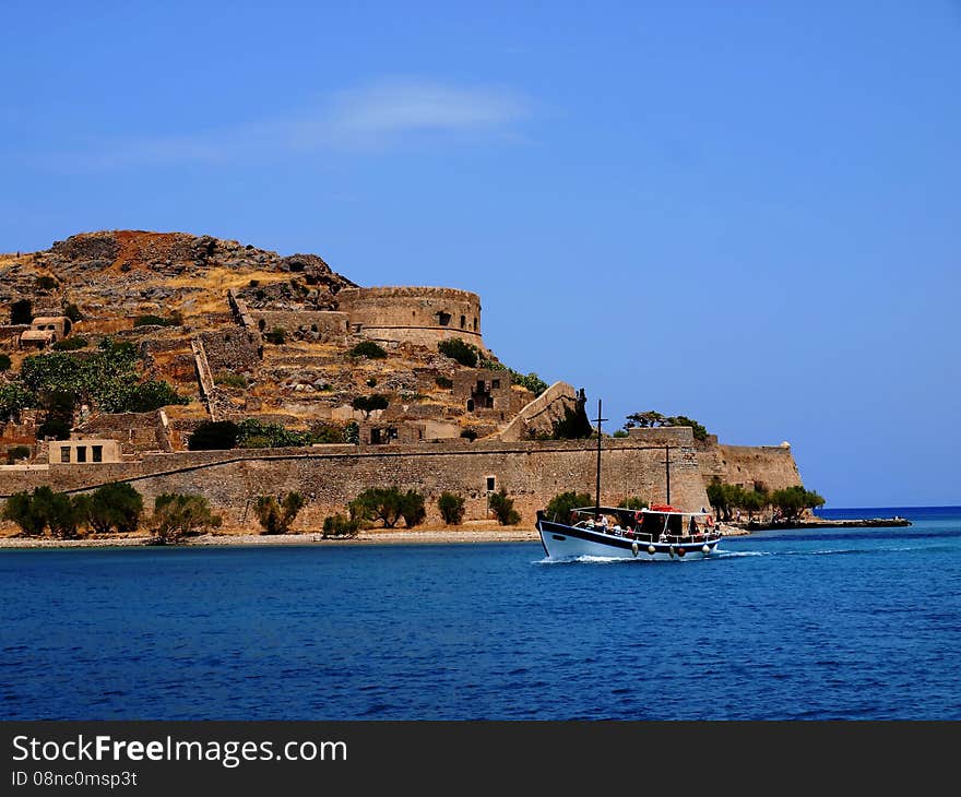 Spinalonga island near Agios Nikolaos Crete Greece. It was a place for people with leprosy.