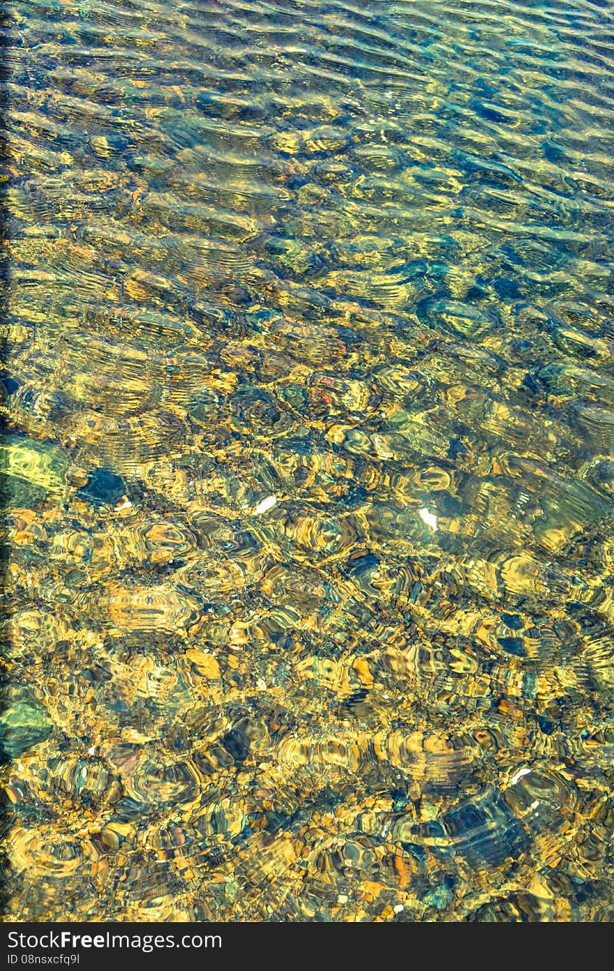 Pure Crystal Clear Water In A  Lake