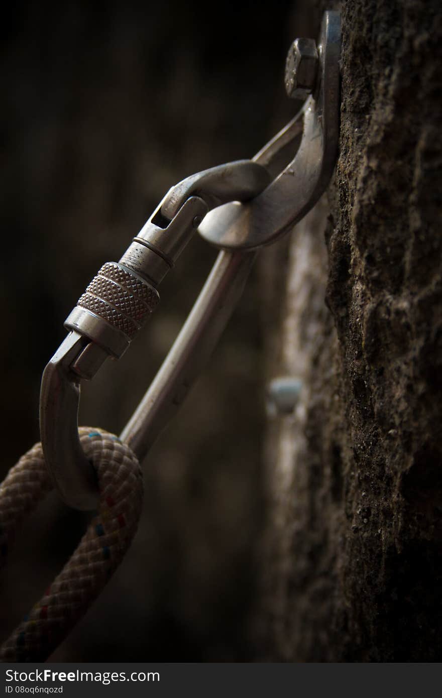 Part of an equipment for rock climbing. Part of an equipment for rock climbing