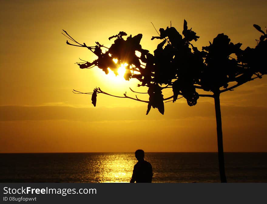 Sunset on the coast