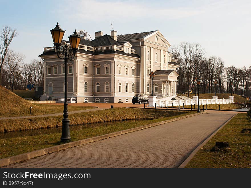 Beautiful three-story house in the city park