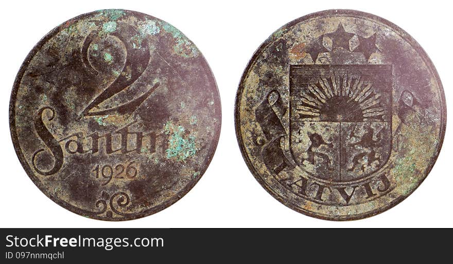 Old rare latvian coin