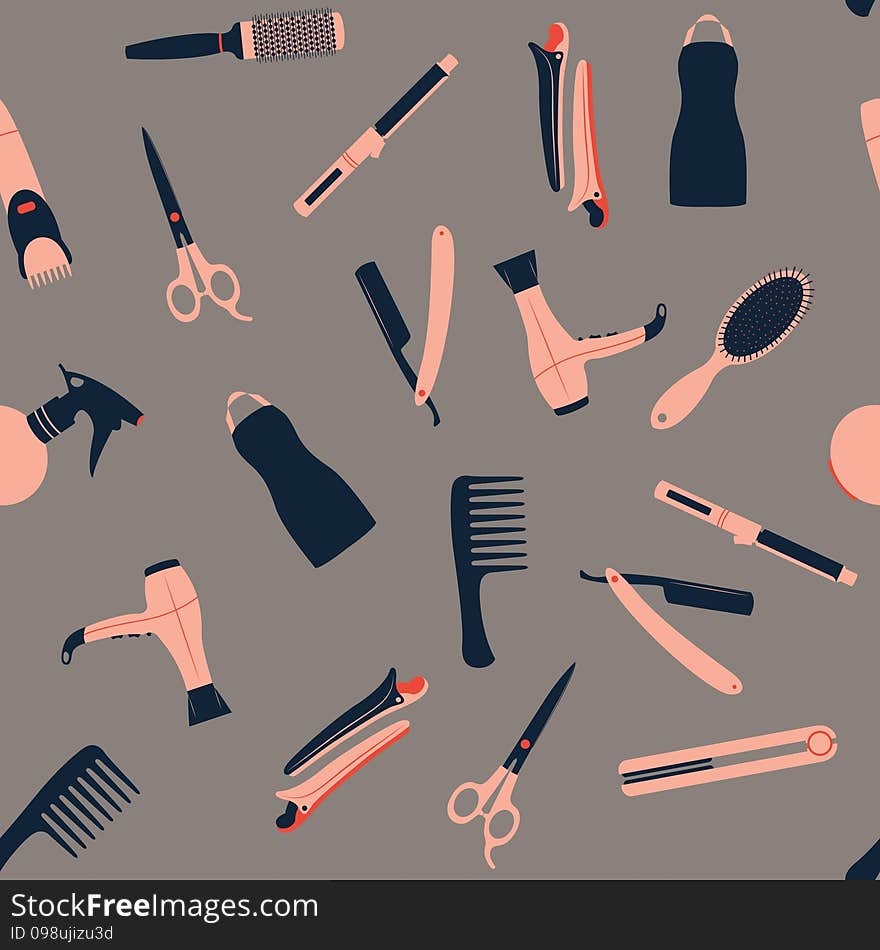 Barber Shop Seamless Pattern