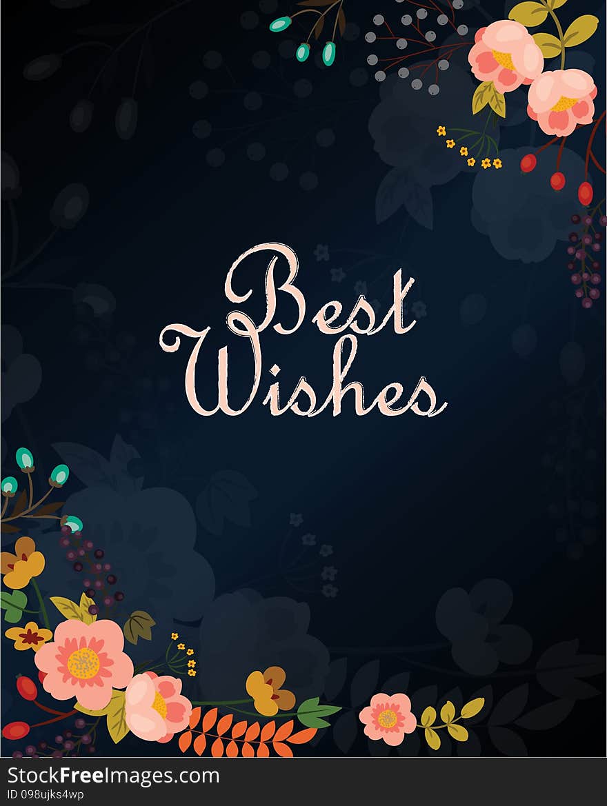 Best wishes vector invitation card. Best wishes vector invitation card