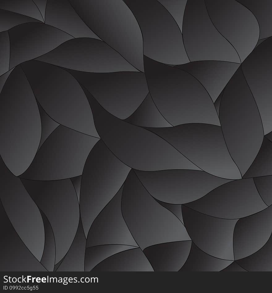 Black volume abstract vector background