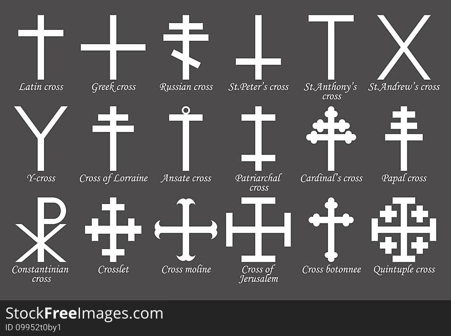 Set of crosses. Vector illustration