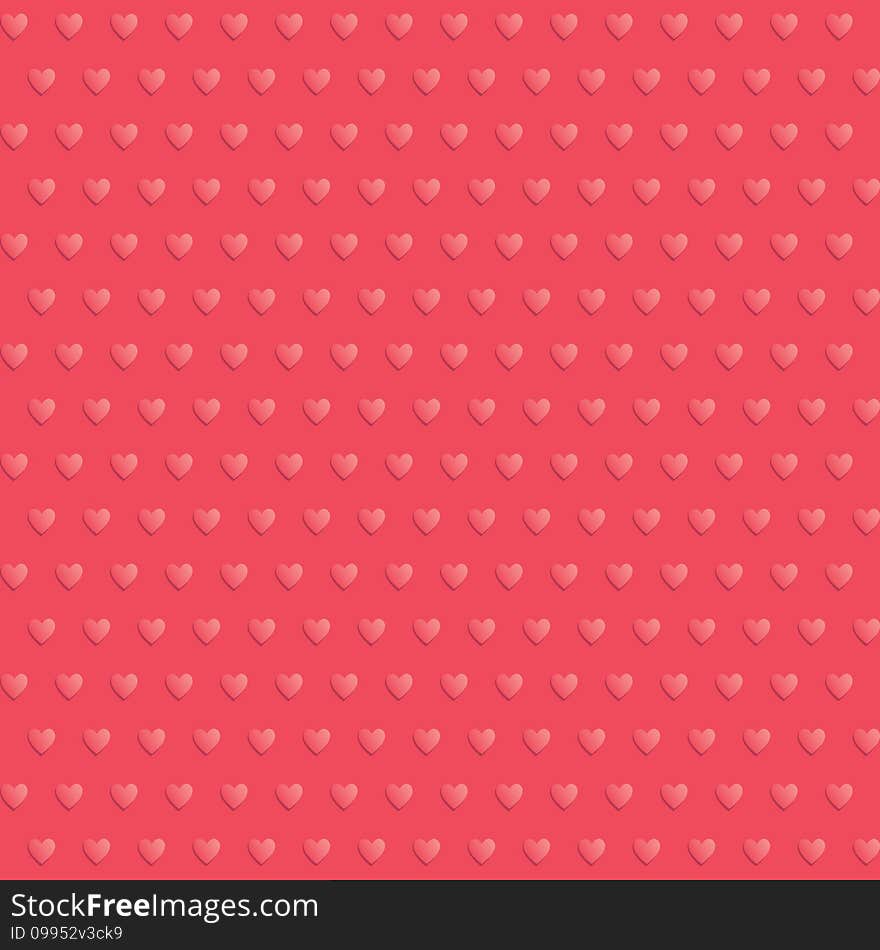 Seamless hearts polka dot red pattern