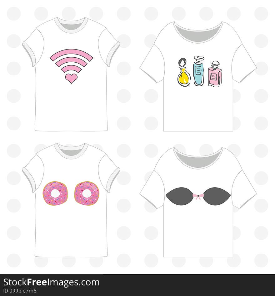 T-shirts isolated templates set