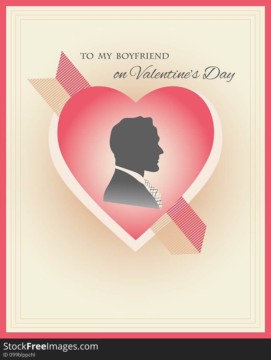 Valentine's Day card vector template. Valentine's Day card vector template