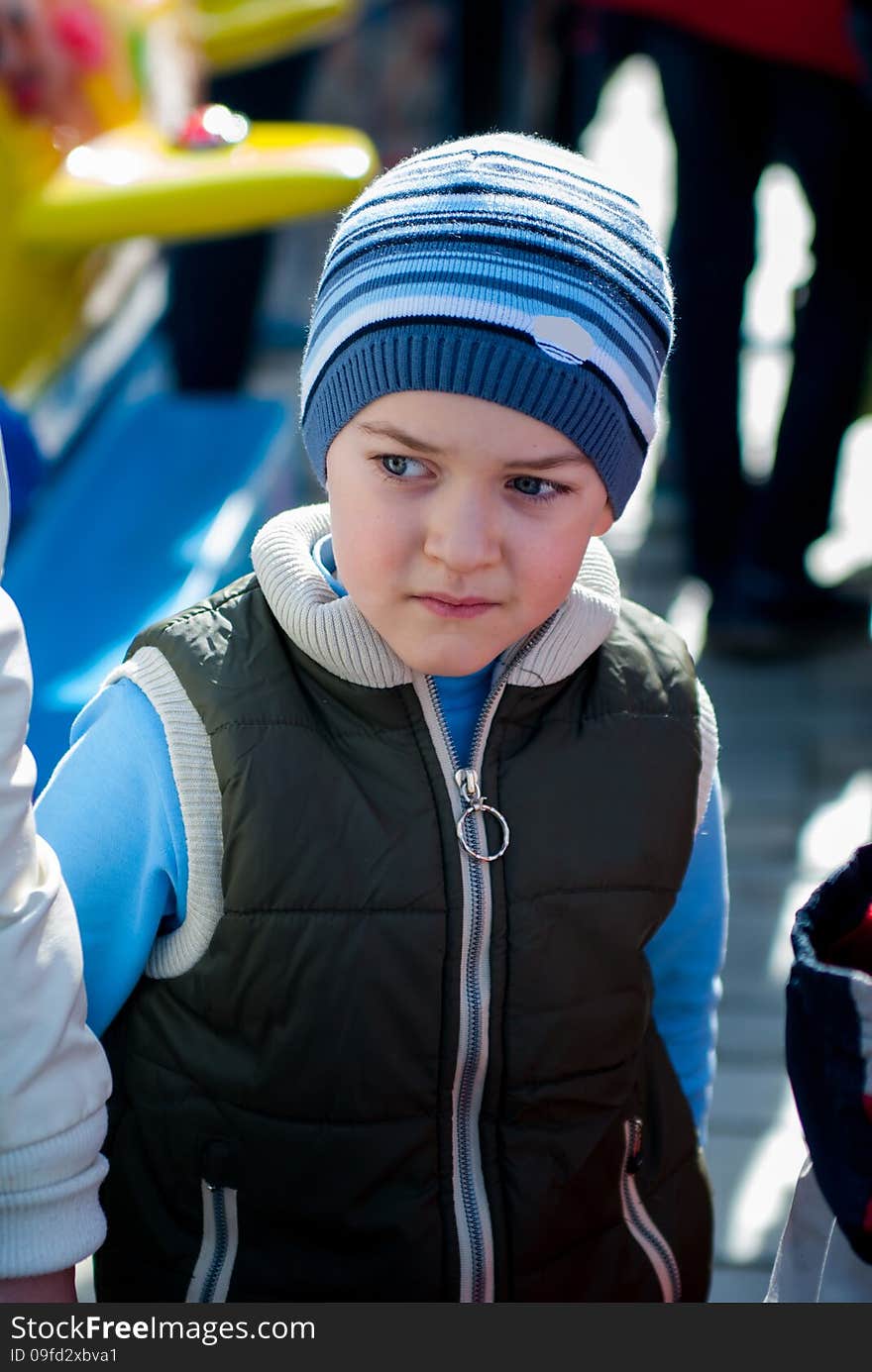 Portrait of a boy.on a walk. Portrait of a boy.on a walk