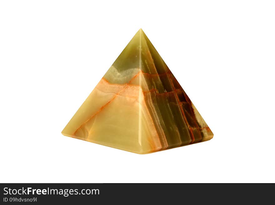 Souvenir Pyramid of natural stone onyx