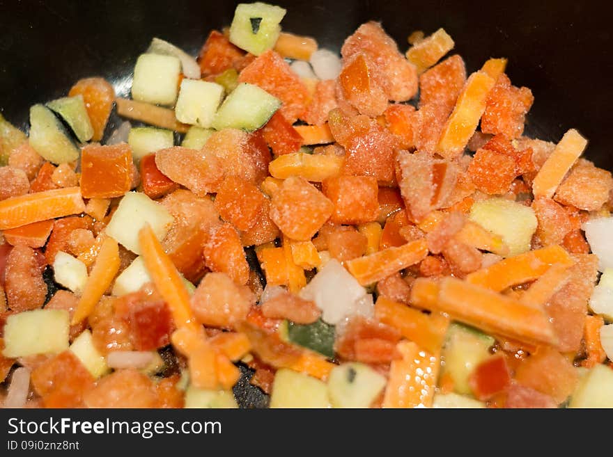 Macro shot of assortment of frozen vegetables background. Macro shot of assortment of frozen vegetables background.