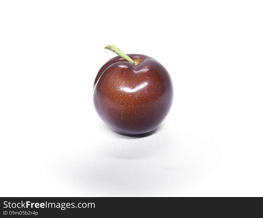 Plum on a white background . Ready for you to apply.