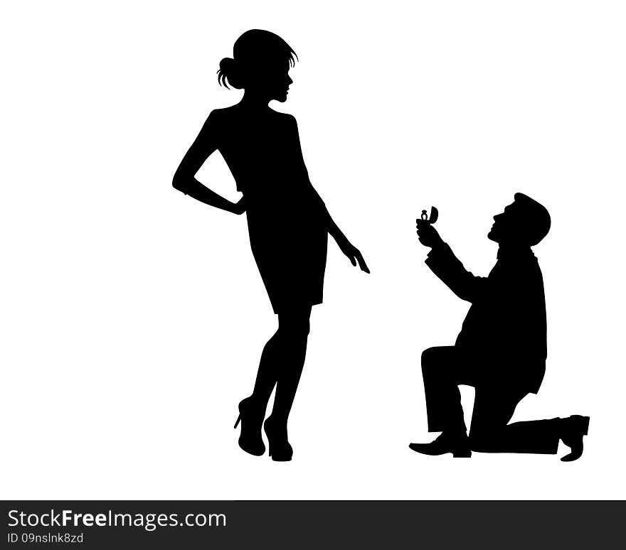 the man on his knees doing his lady offer and gives her a ringю. the man on his knees doing his lady offer and gives her a ringю