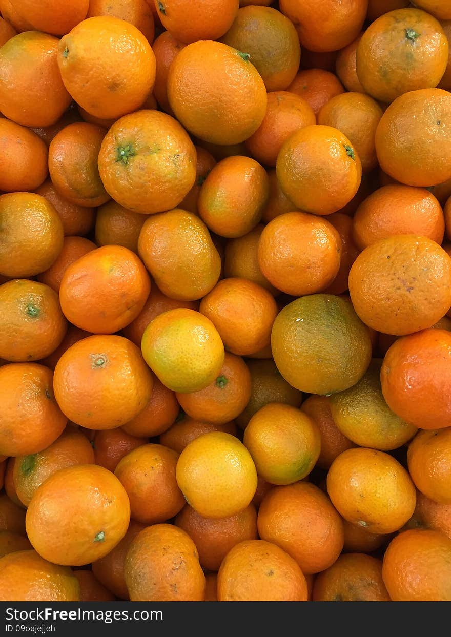 Tangerines on sale at the market. Tangerines on sale at the market