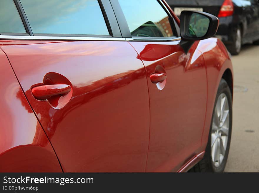 Modern car detail, photo outdoors car concept. Modern car detail, photo outdoors car concept