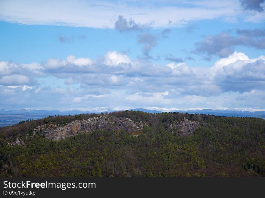 Looking Across To Kinnoull Hill From Moncreiffe Hill, Perthshire, Scotland.