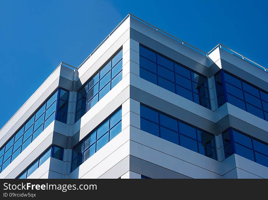 Large Windows Of The New Building As A Geometric Pattern