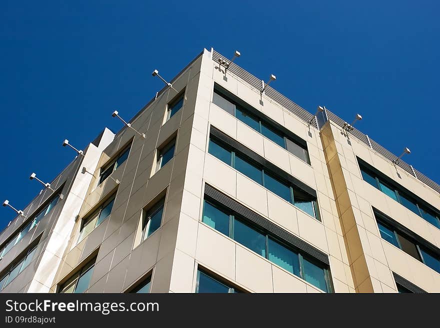 Windows of the new building as a geometric pattern closeup