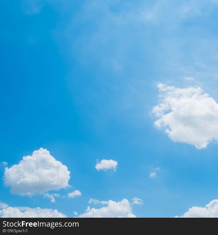 Cloud on Blue Sky Background and have space for insert text