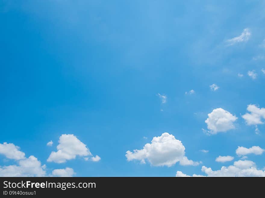 Cloud on Blue Sky Background and have space for insert text