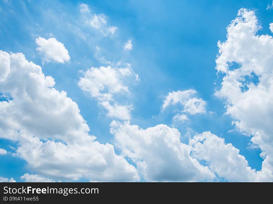 Cloud on Blue Sky Background and have space for insert text