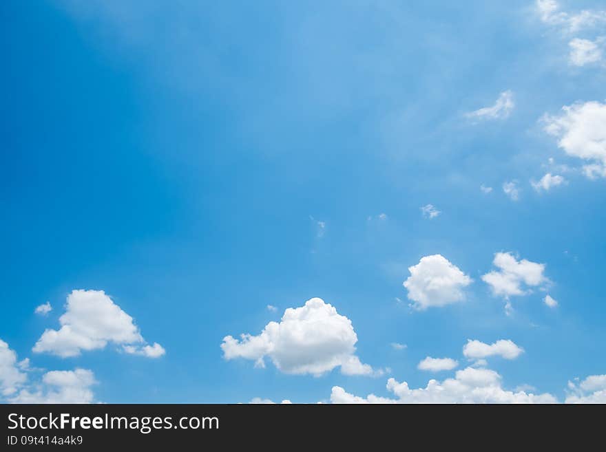 Cloud on Blue Sky Background and have space for insert text