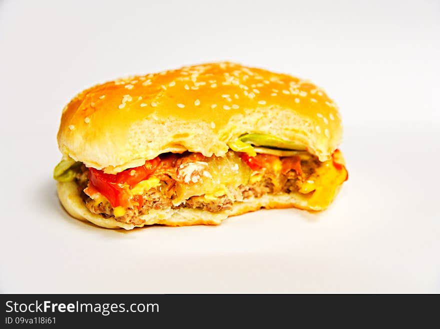Hamburger on a light background