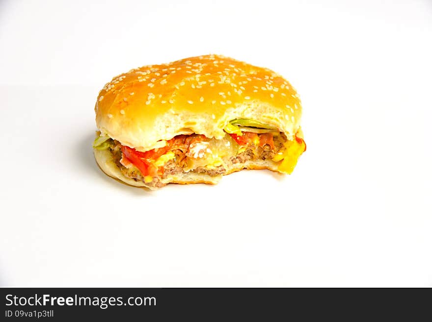 Hamburger on a light background