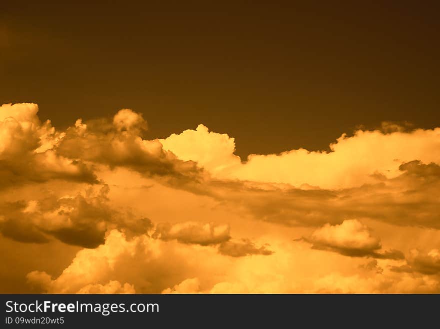 The white clouds in the blue sky. The white clouds in the blue sky