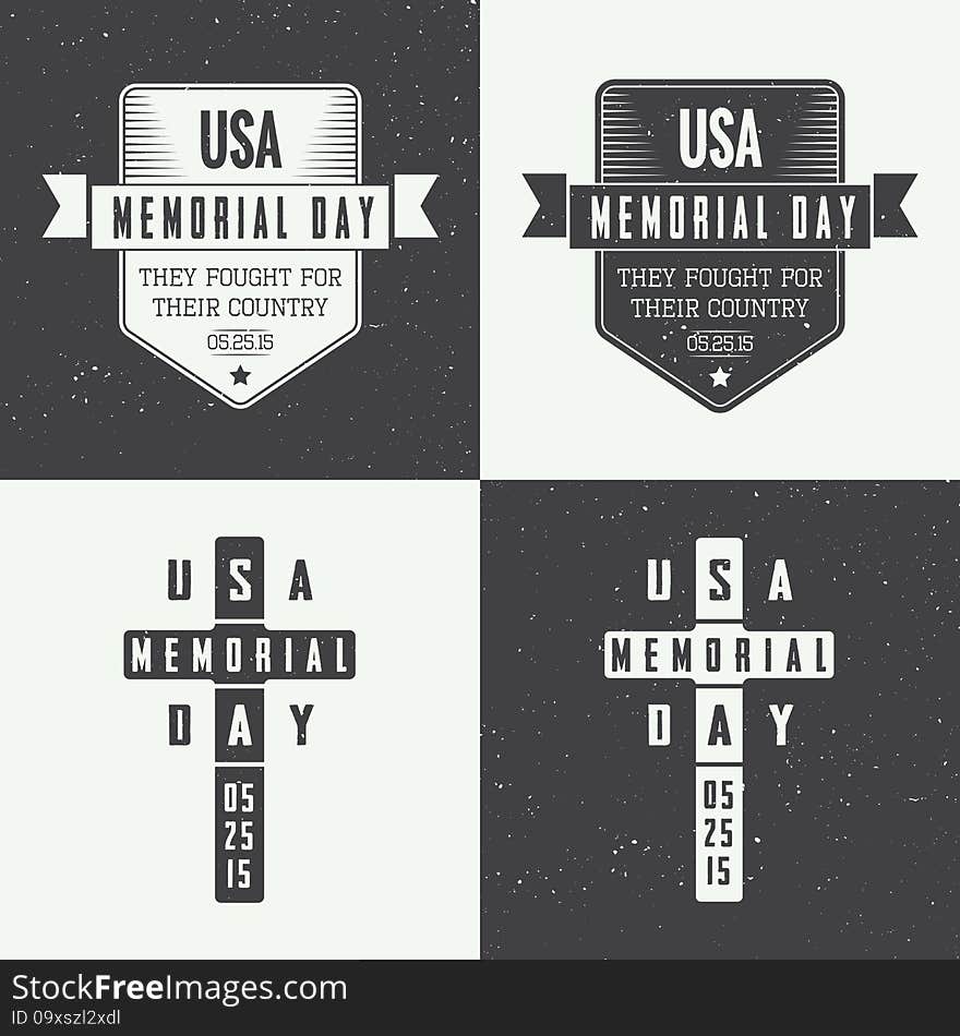 Memorial day logo set