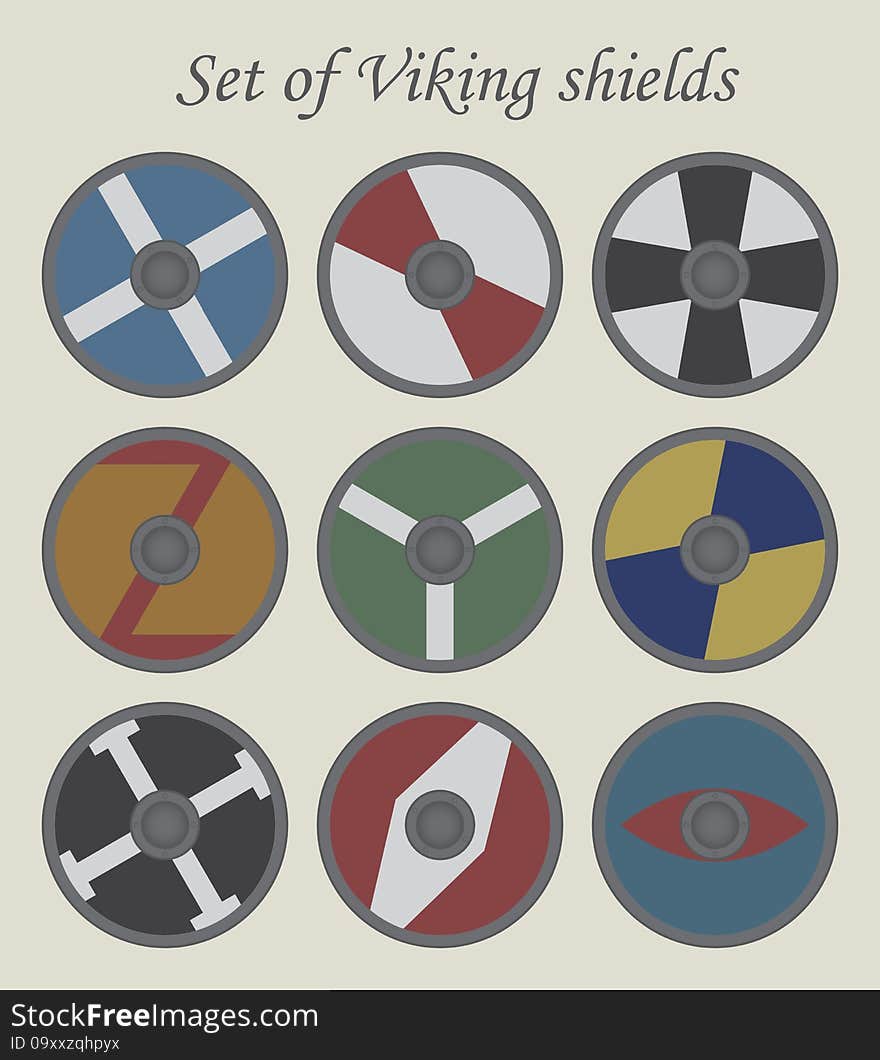 Set of viking shields