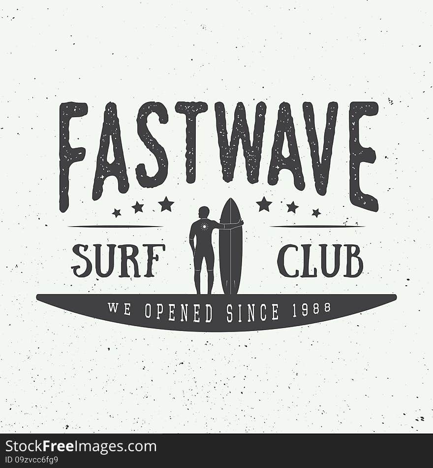 Surfing logo, label or badge.