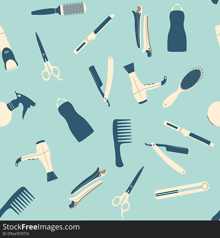 Barber Shop Seamless Pattern