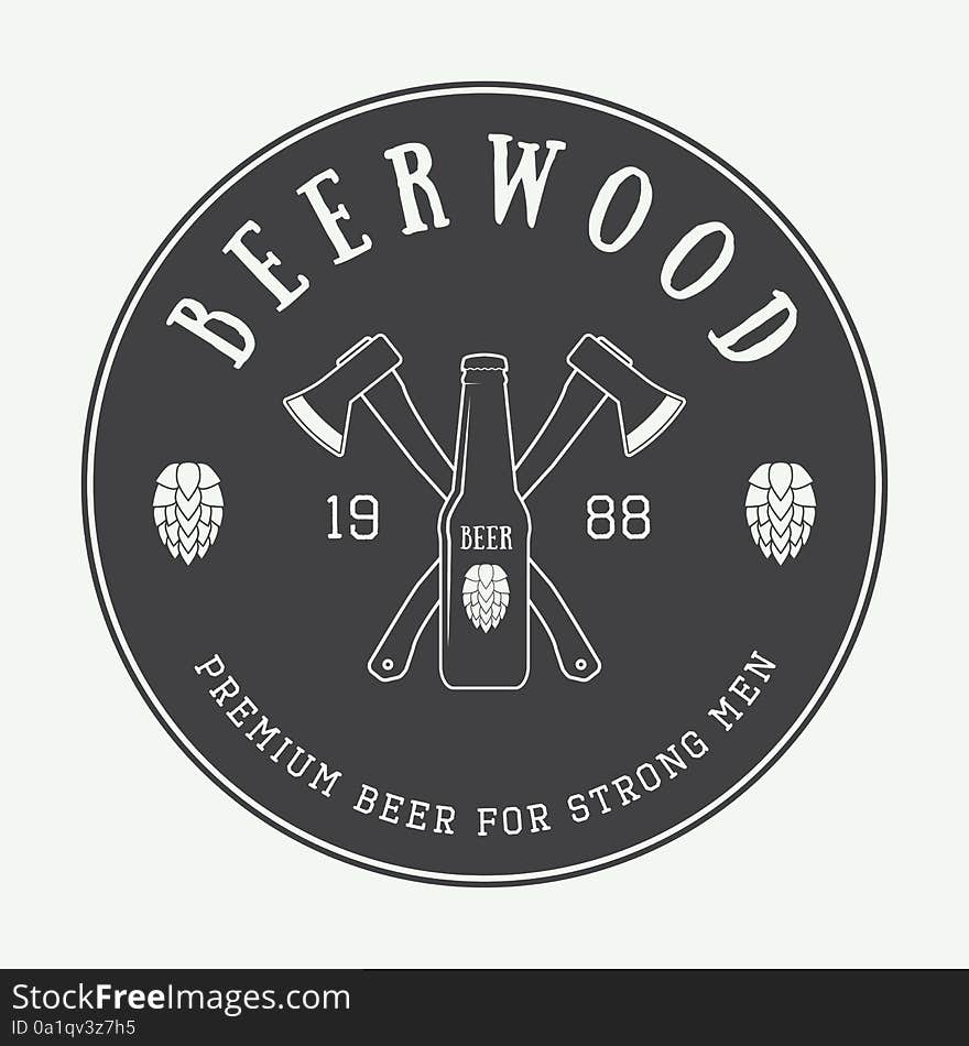 Vintage beer logo, label or badge. Vector illustration