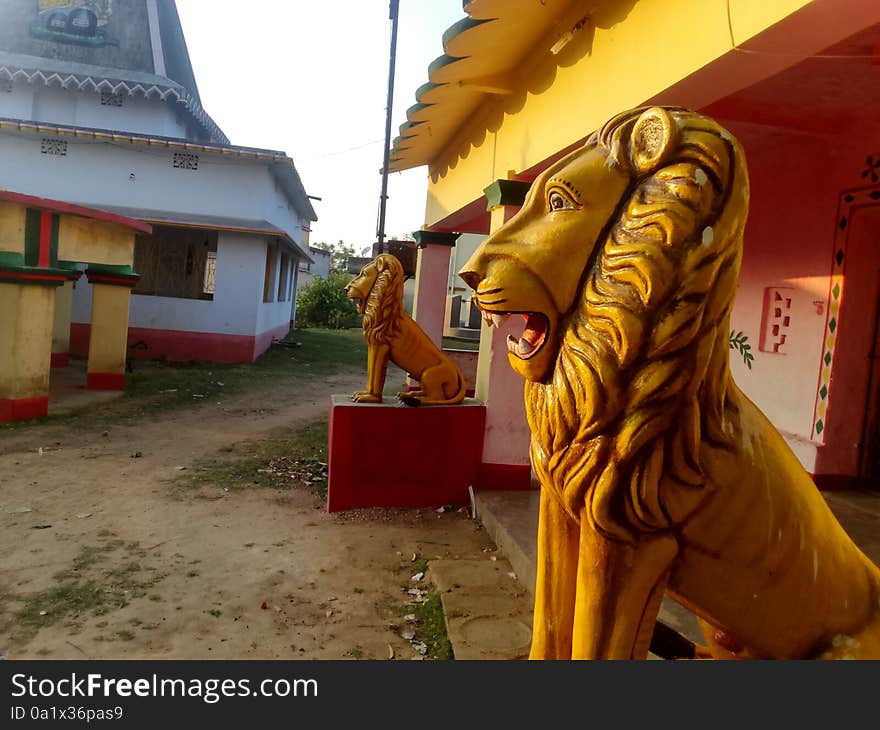 A close view of statue of king of forest Lion. A close view of statue of king of forest Lion.