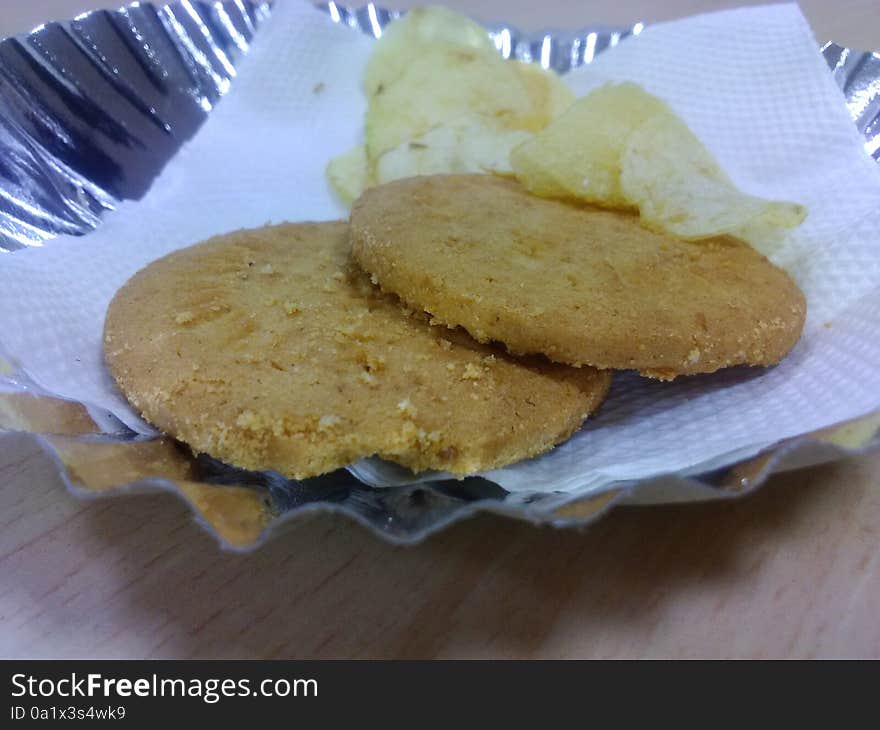 Indian snacks with soft paper plate