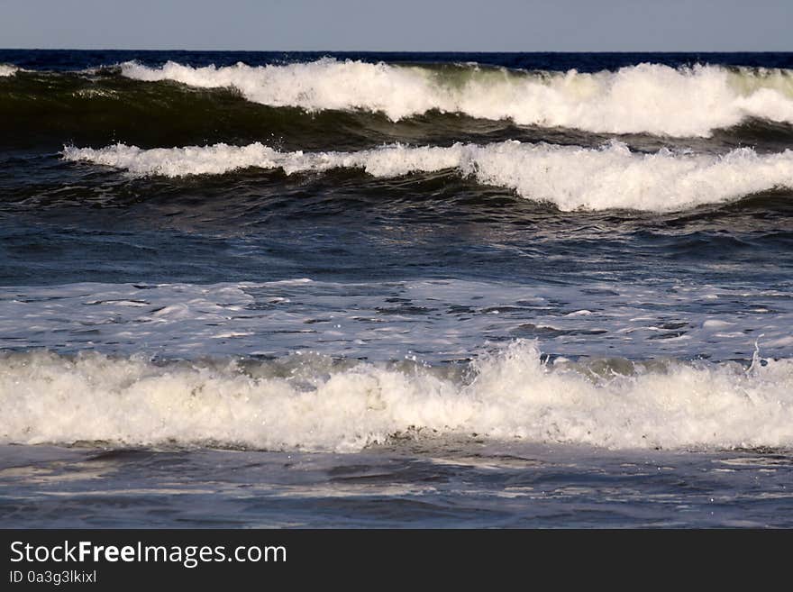 Heavy waves hit the Jacksonville Beach, Florida shoreline. Heavy waves hit the Jacksonville Beach, Florida shoreline.