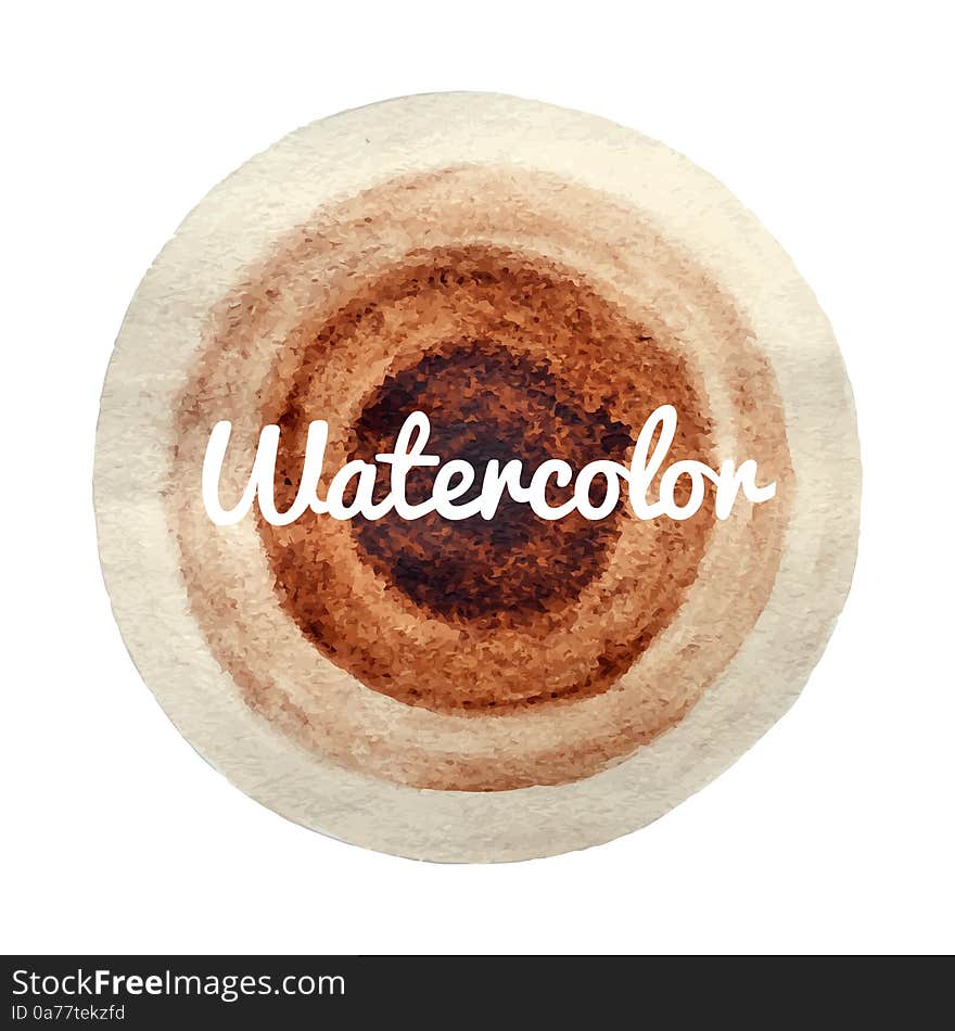 Brown watercolor hand drawn circle vector background