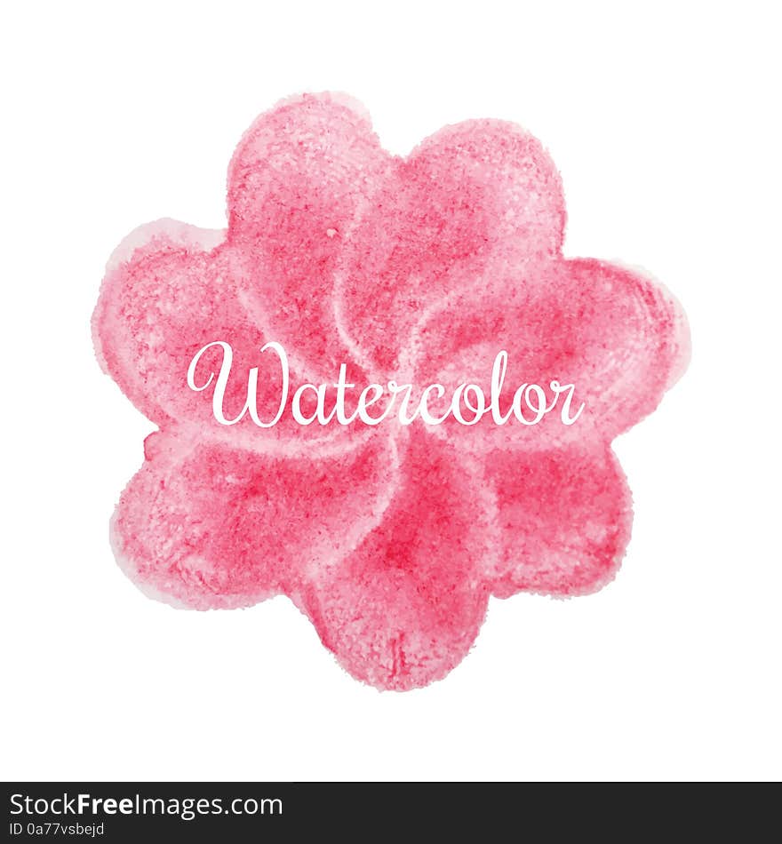 Pink flower watercolor hand drawn vector background