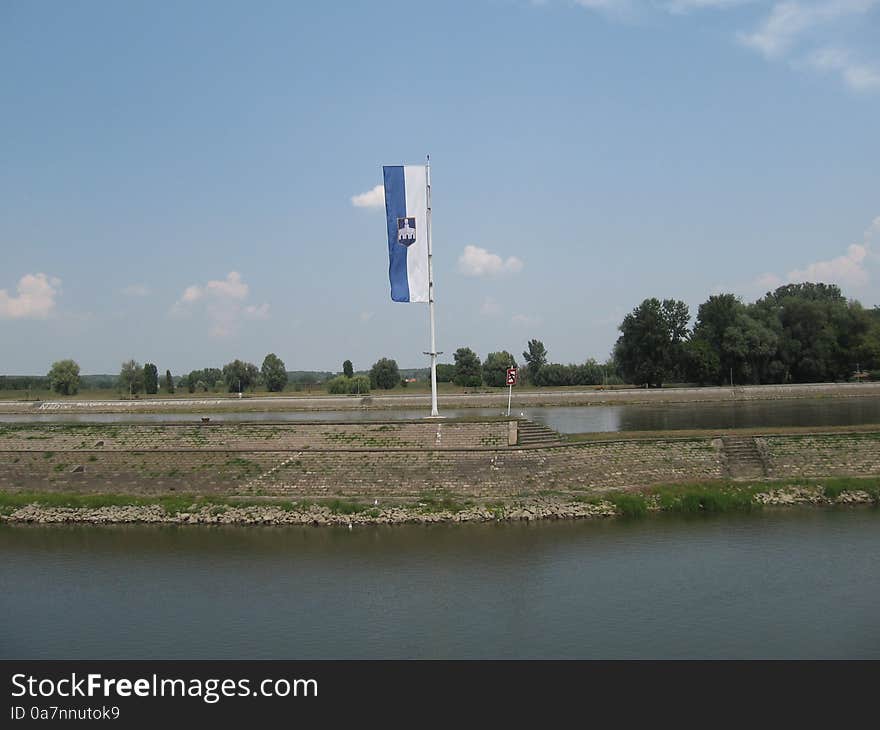 Flag Osijek city Region Slavonia in Croatia