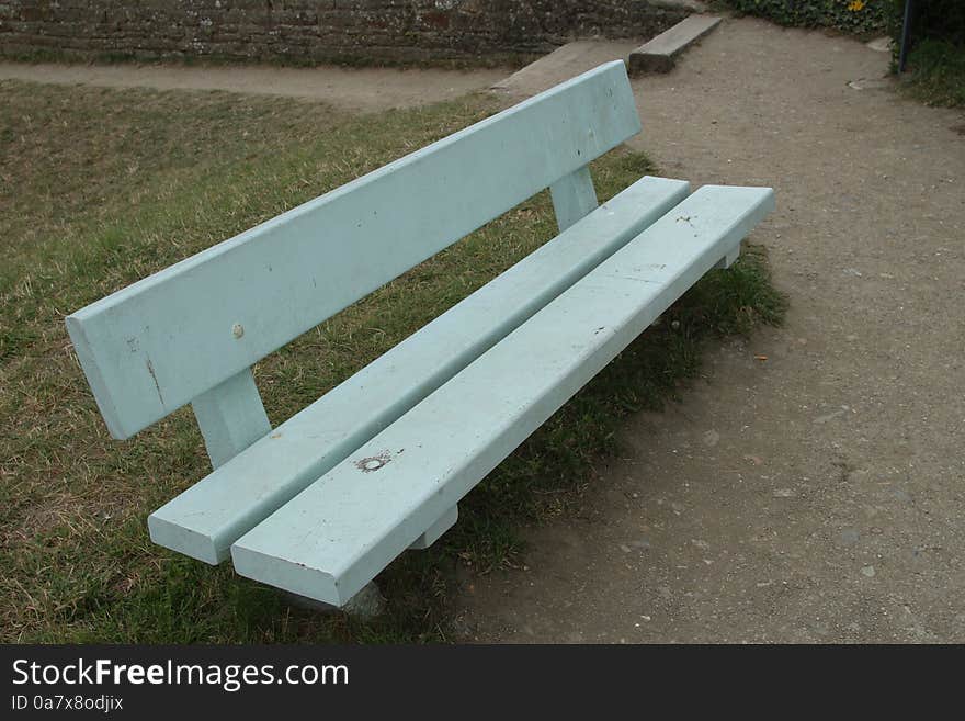 White painted wooden bench