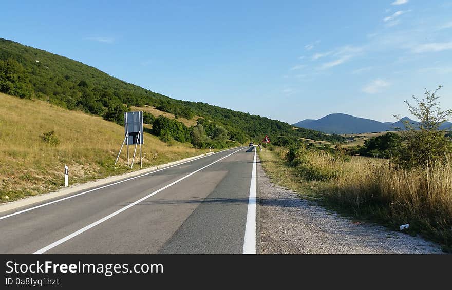 Driving along the old road d1. Driving along the old road d1