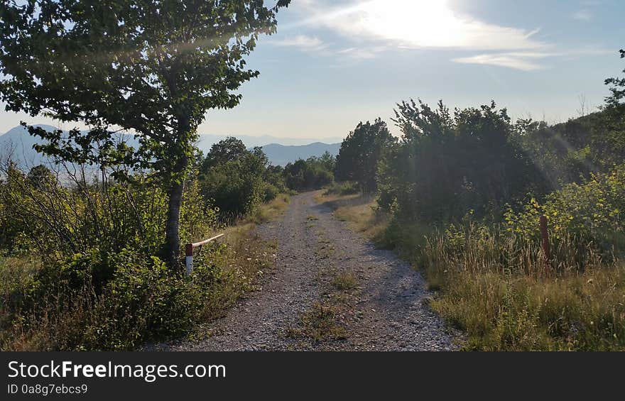 Stone road to the lookout. Stone road to the lookout