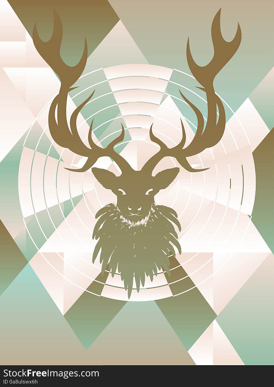 Polygonal Background with Deer